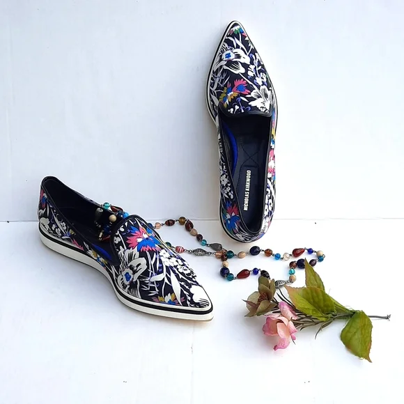 NICHOLAS KIRKWOOD Silk Slip-On Flats - Picture 4 of 11